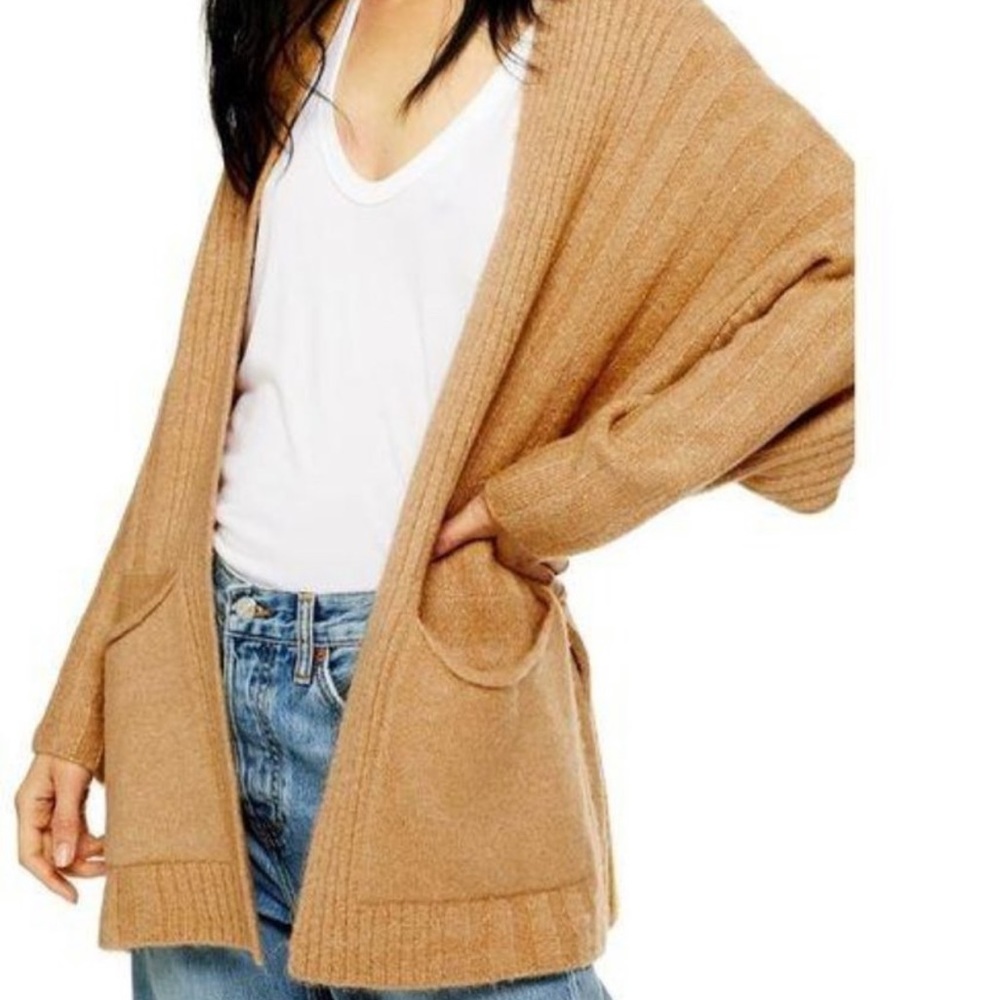 TOPSHOP Long Cardigan Camel - Small
